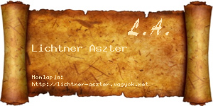Lichtner Aszter névjegykártya